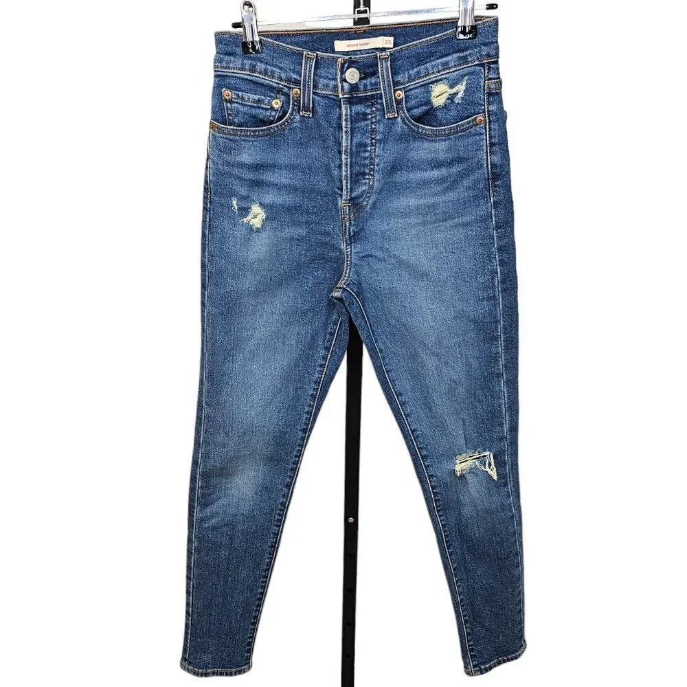 Levi's Womens Wedgie  Skinny Jeans Blue Size 25 Button Fly
